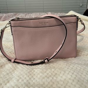 Kate Spade pink leather crossbody zipper purse